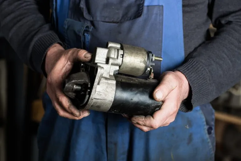 Testing electrical currents on auto machinery starter assemblies